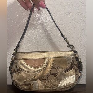 Coach Zoe Mosaic Vintage Gold Patchwork Mini Bag